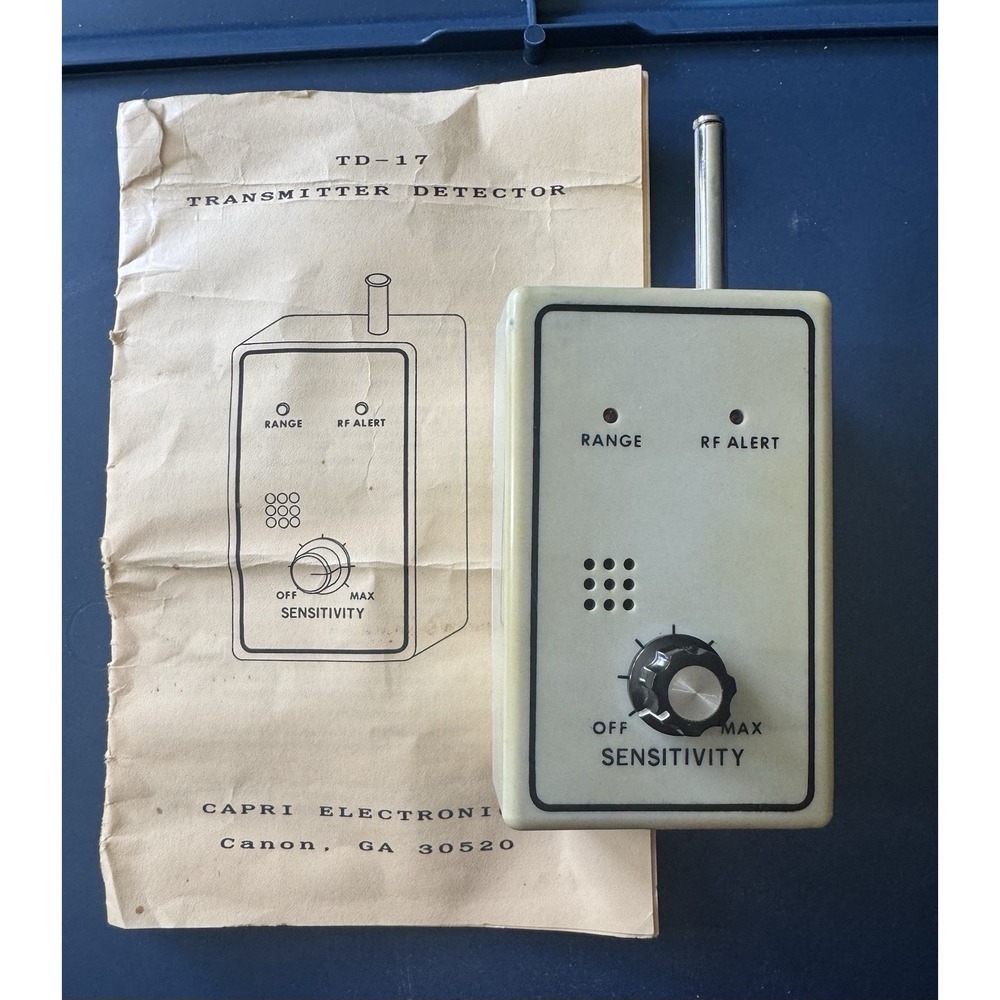 Capri Electronics TD-17 Bug Detector RF Transmitter Finder w/ Manual Spy Gear